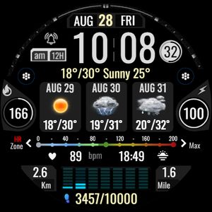 Informative Weather Digital by Inspire Watch