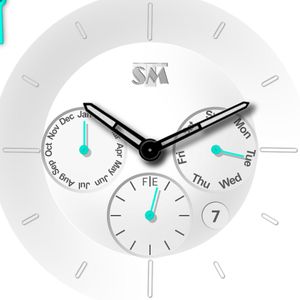 TSM Clock White-Aqua by TaSiMa