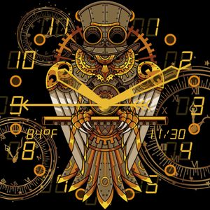 Great Golden Steampunk Owl by Lisa