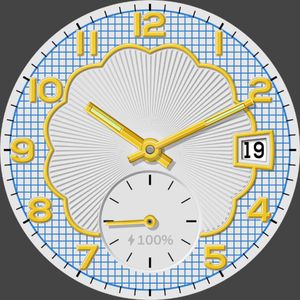 VR218b Scallop Grid Blue by Vintage Recreations
