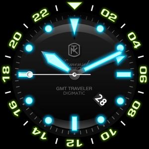 KT Digimatic GMT Traveler Nite by Kamensek Timepieces