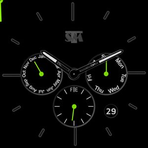 TSM Black Clock Green Hands by TaSiMa