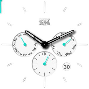 TSM White Clock Aqua Hands by TaSiMa