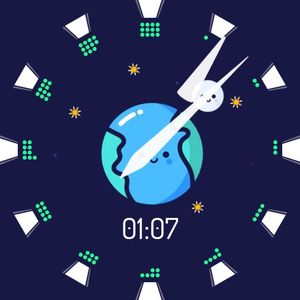 Earth, Moon & Stars by XoomArt