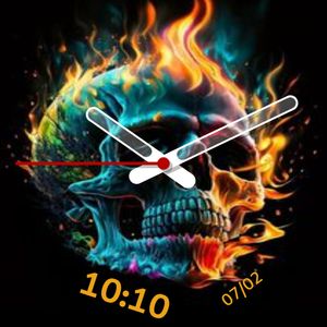 Neon skull 2 by Looney