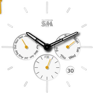 TSM White Clock Yellow Hands by TaSiMa