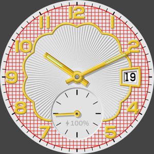 VR218r Scallop Grid Red by Vintage Recreations
