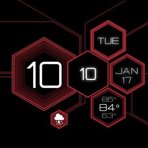 Hexcircuits Red by Derik Matthews