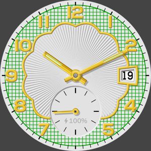 VR218g Scallop Grid Green by Vintage Recreations
