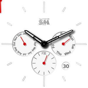 TSM White Clock Red Hands by TaSiMa