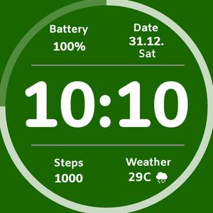 Simple clock Green by Tupsy