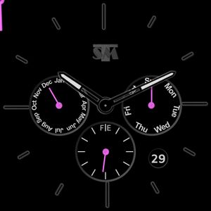 TSM Black Clock Pink Hands by TaSiMa