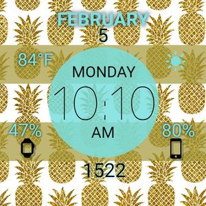 Gold and Teal Pineapple by plaidv
