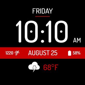 Clean UI - Red (12-Hour Alt.) by Zaeem Siddiqui