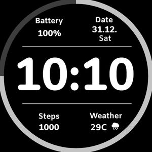 Simple clock Black by Tupsy