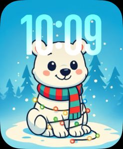Cute Polar Bear Christmas by MDS Watch Faces