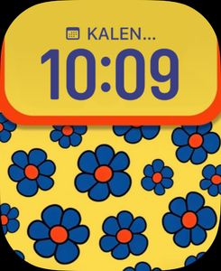 Yellow with blue flowers by B75