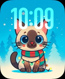 Cute Siamese Cat Christmas by MDS Watch Faces