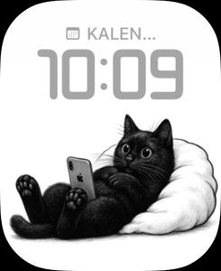 Black cat and phone by B75