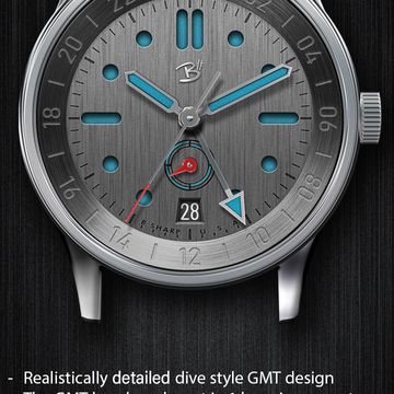 B# - Brushed GMT by B Sharp Watches