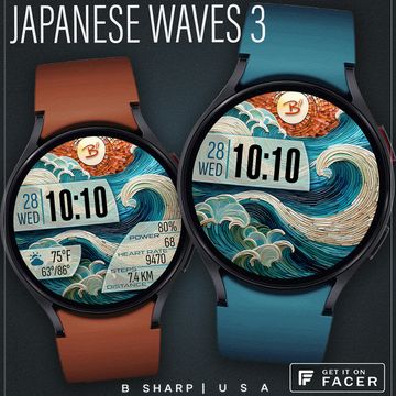 B# | Japanese Waves 3D by B Sharp Art