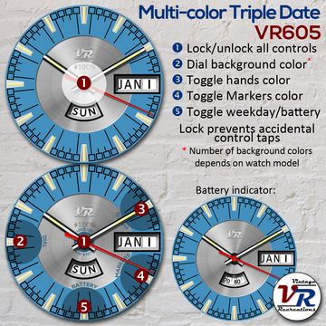 VR605 Multi-color Triple Date by Vintage Recreations