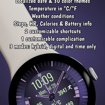 Purple - Hybrid Timekeeper by StarWatchfaces