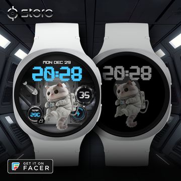 Space Cat | Grey by Stero Watchfaces