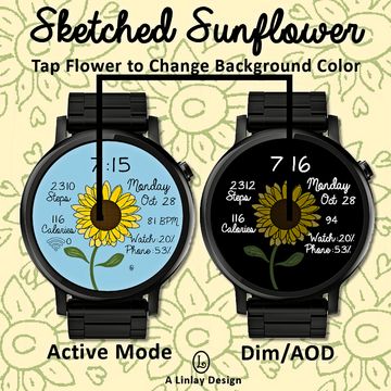 [Themeable]Sketched Sunflower by Linlay Designs™