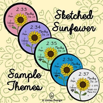 [Themeable]Sketched Sunflower by Linlay Designs™