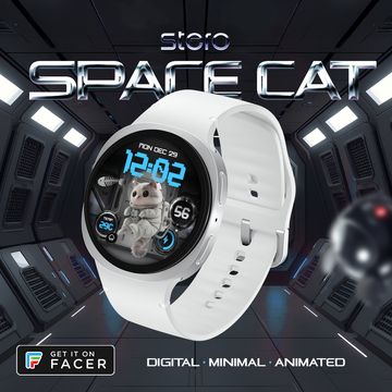 Space Cat | Grey by Stero Watchfaces