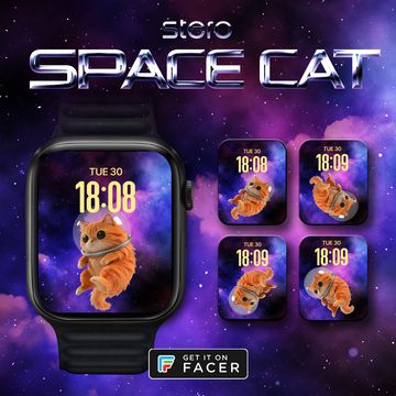 Space Cat | Orange by Stero Watchfaces