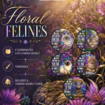Floral Felines by The Fitbit Gal™️
