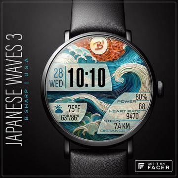 B# | Japanese Waves 3D by B Sharp Art