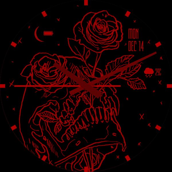 Skull and roses