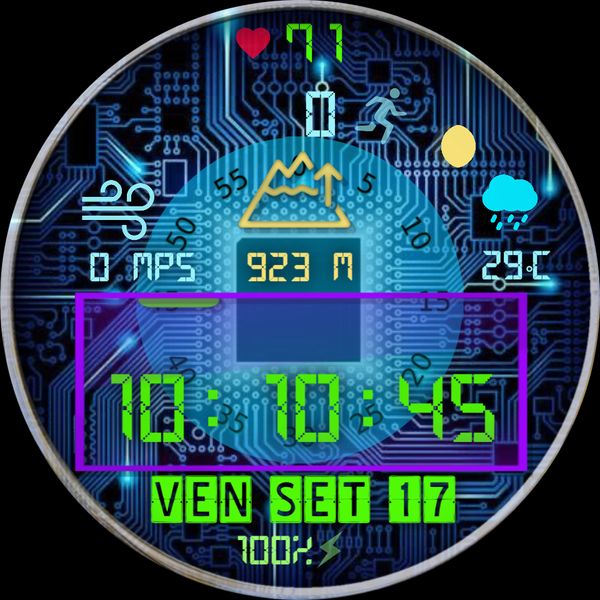 Digit Cyber Time+Violet