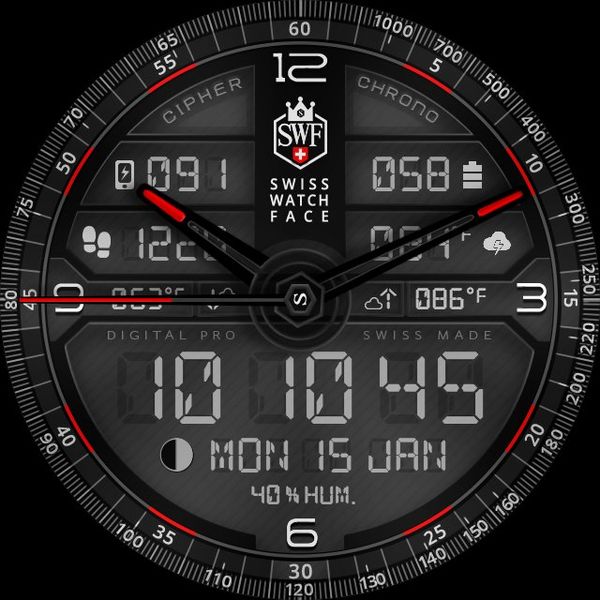 SWF Cipher 24H Black Chrono