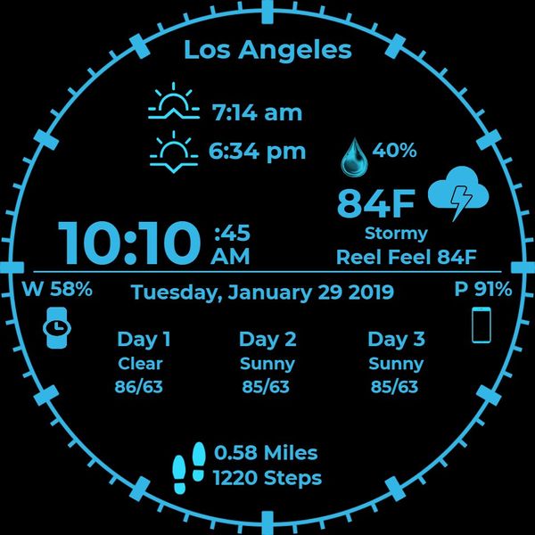 Weather Info Holo Blue