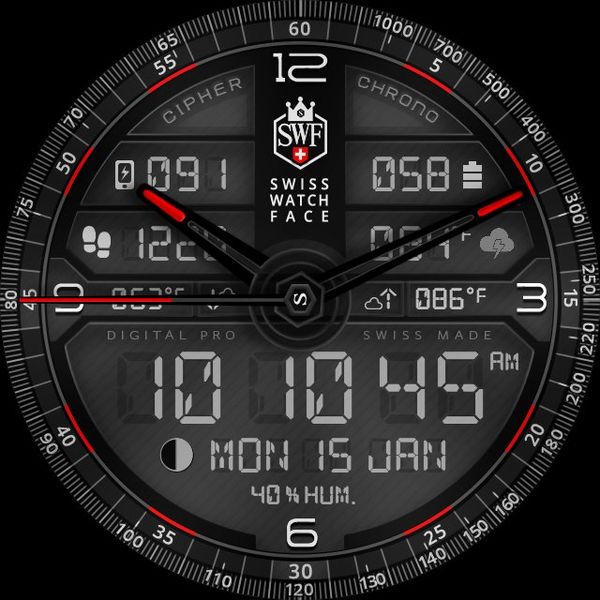 SWF Cipher 12H Black Chrono