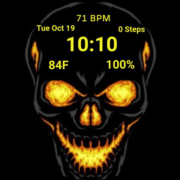 Scary flame skull
