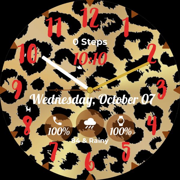Leopard Print - Red Font