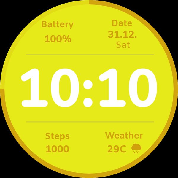 Simple clock Yellow