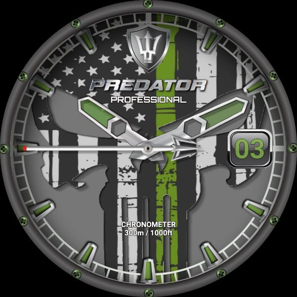 Predator Prof Thin Green skull