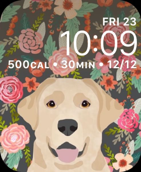 Floral Golden Retriever