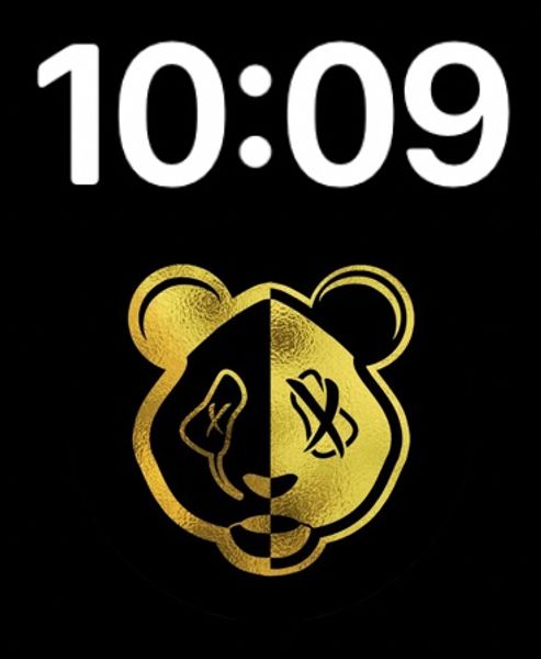 Gold panda head