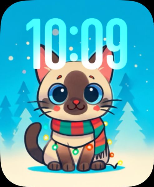 Cute Siamese Cat Christmas