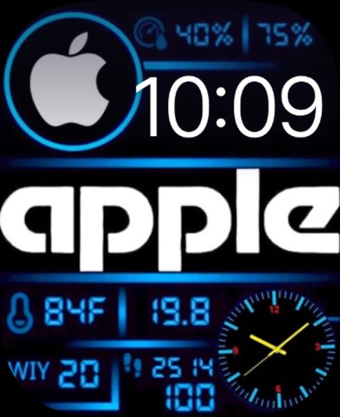 Apple time blue