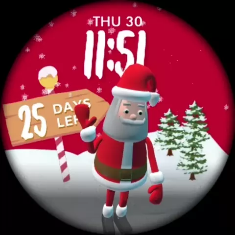 🎅 🎶 Christmas Countdown - Dancing Santa by Facer Studios