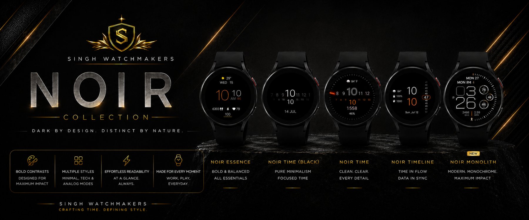 N O I R watch face collection